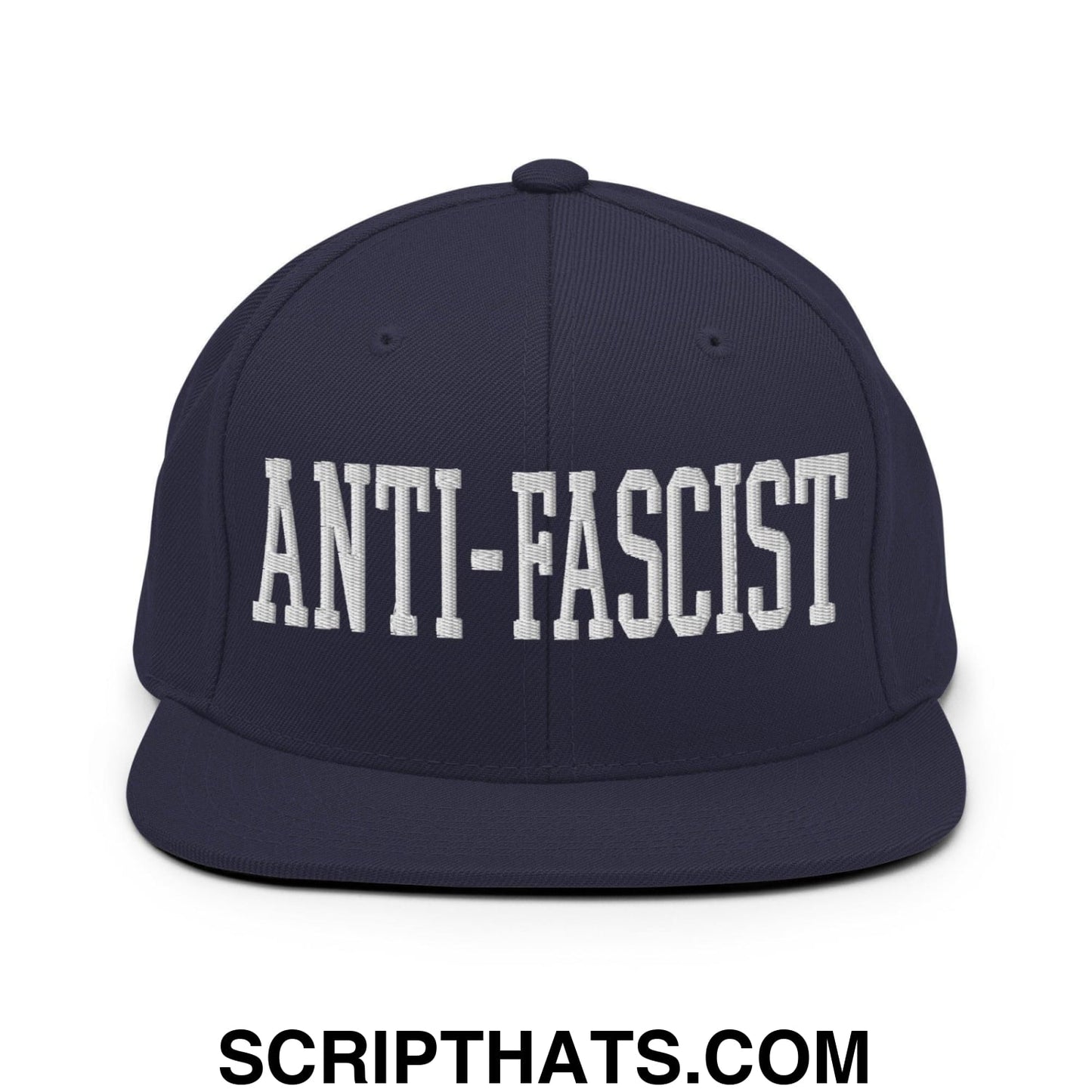 Anti-Fascist Block Snapback Hat Navy