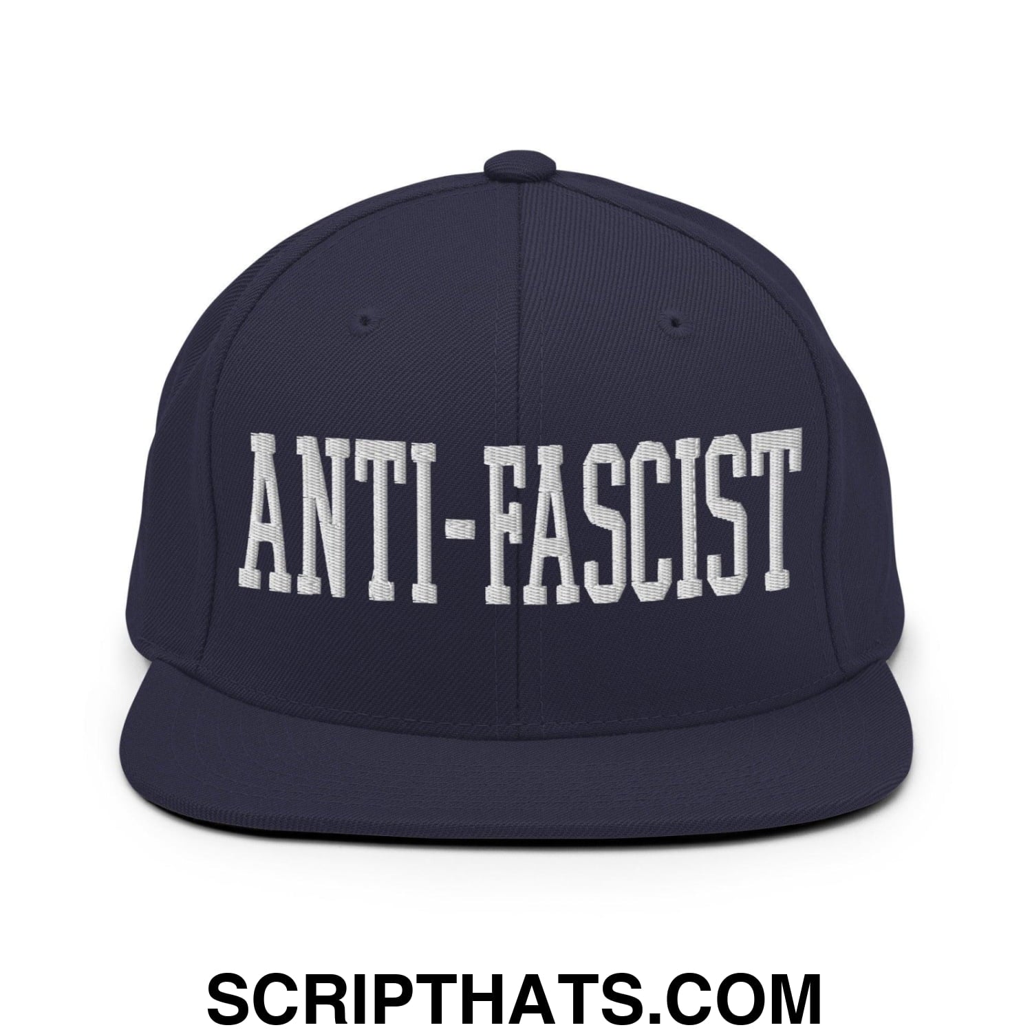 Anti-Fascist Block Snapback Hat Navy