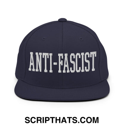 Anti-Fascist Block Snapback Hat Navy