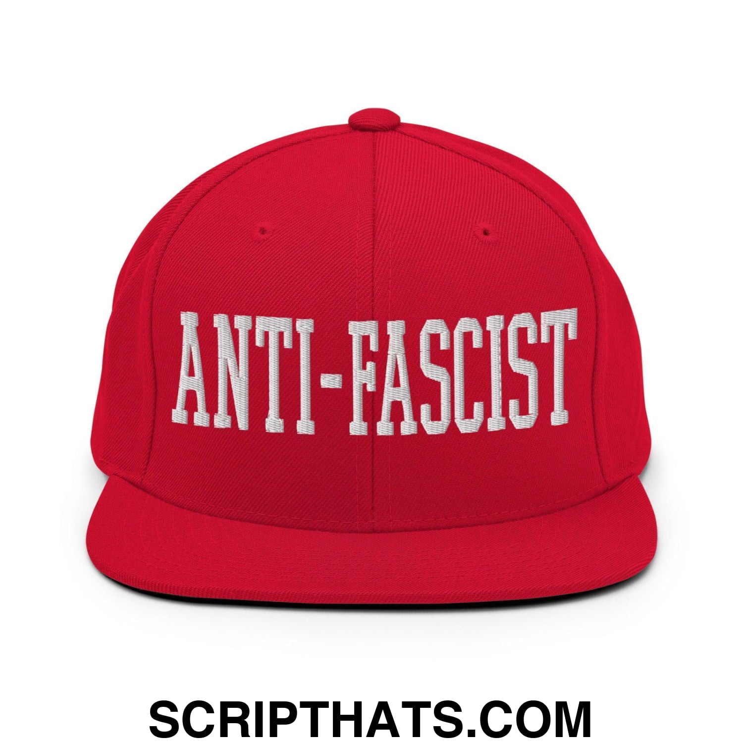 Anti-Fascist Block Snapback Hat Red