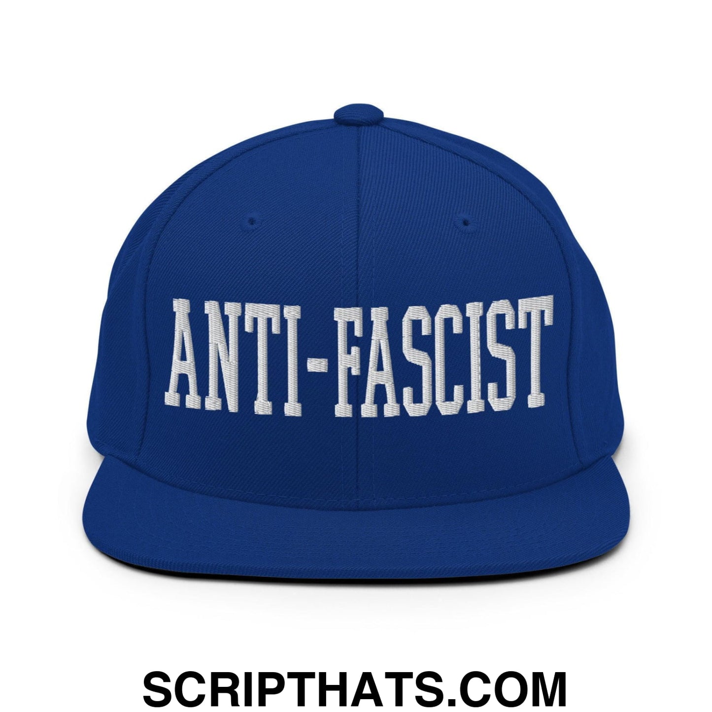 Anti-Fascist Block Snapback Hat Royal Blue