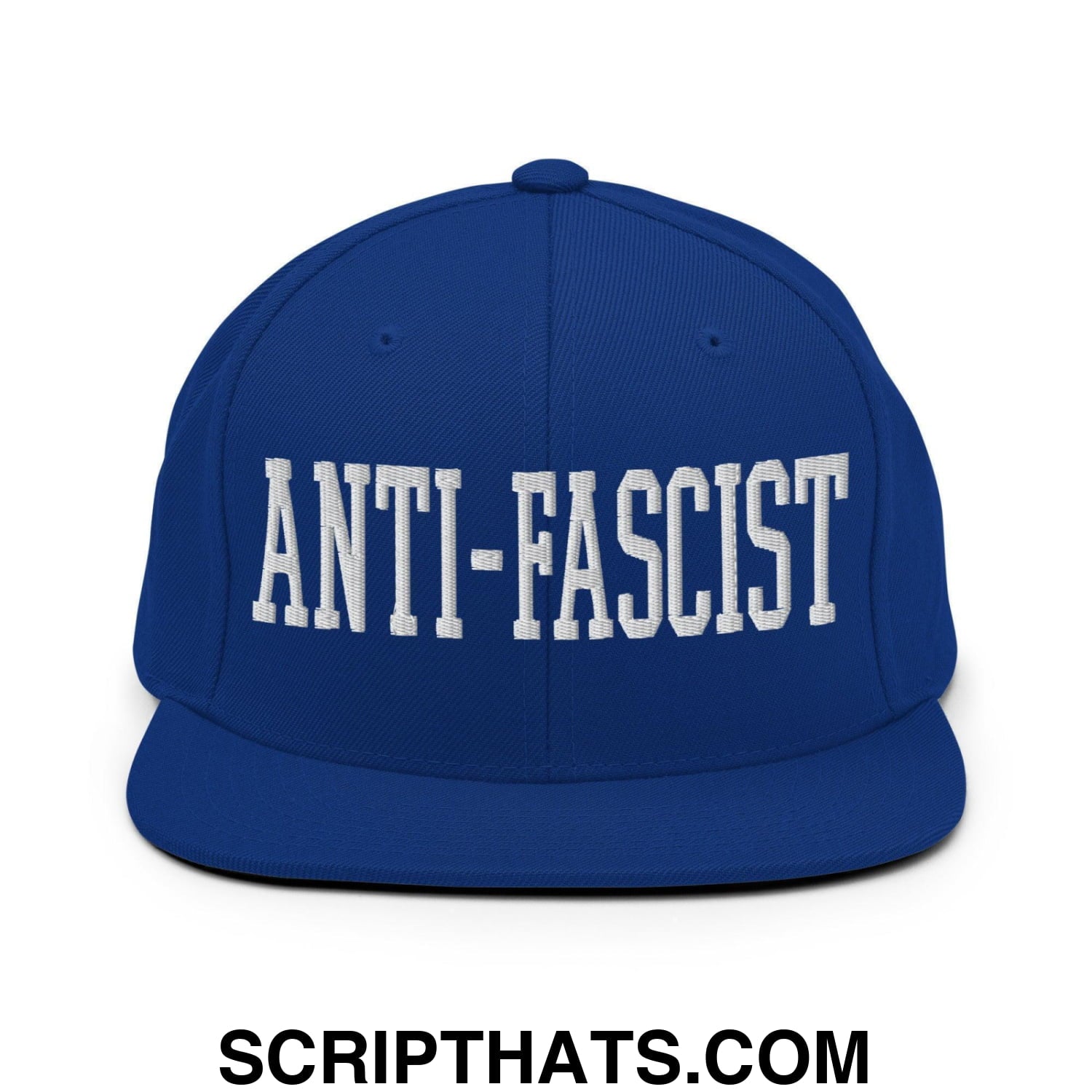 Anti-Fascist Block Snapback Hat Royal Blue