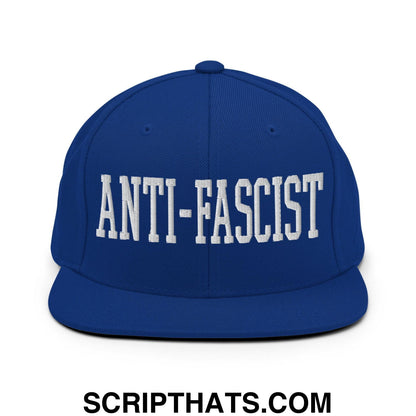 Anti-Fascist Block Snapback Hat Royal Blue