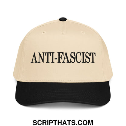 Anti-Fascist Embroidered Baseball Snapback Hat Black Natural