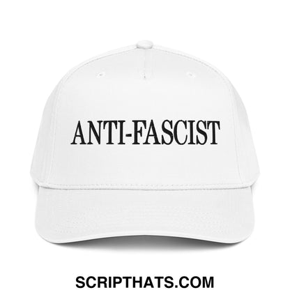 Anti-Fascist Embroidered Baseball Snapback Hat White