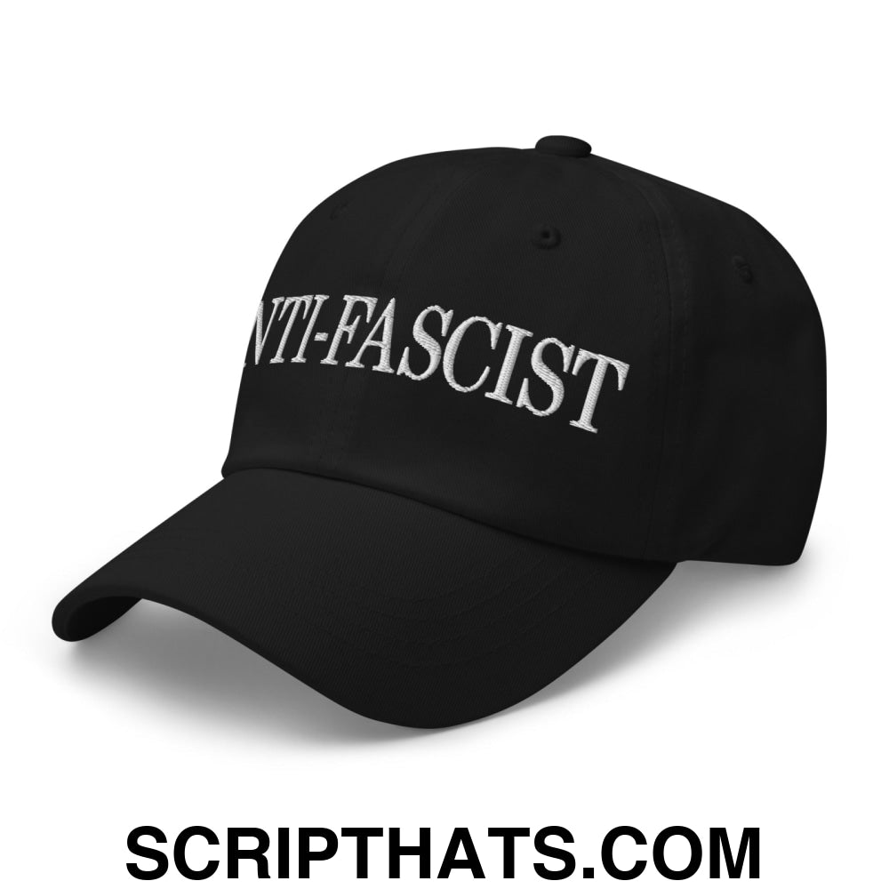Anti-Fascist Embroidered Unstructured Dad Hat Black