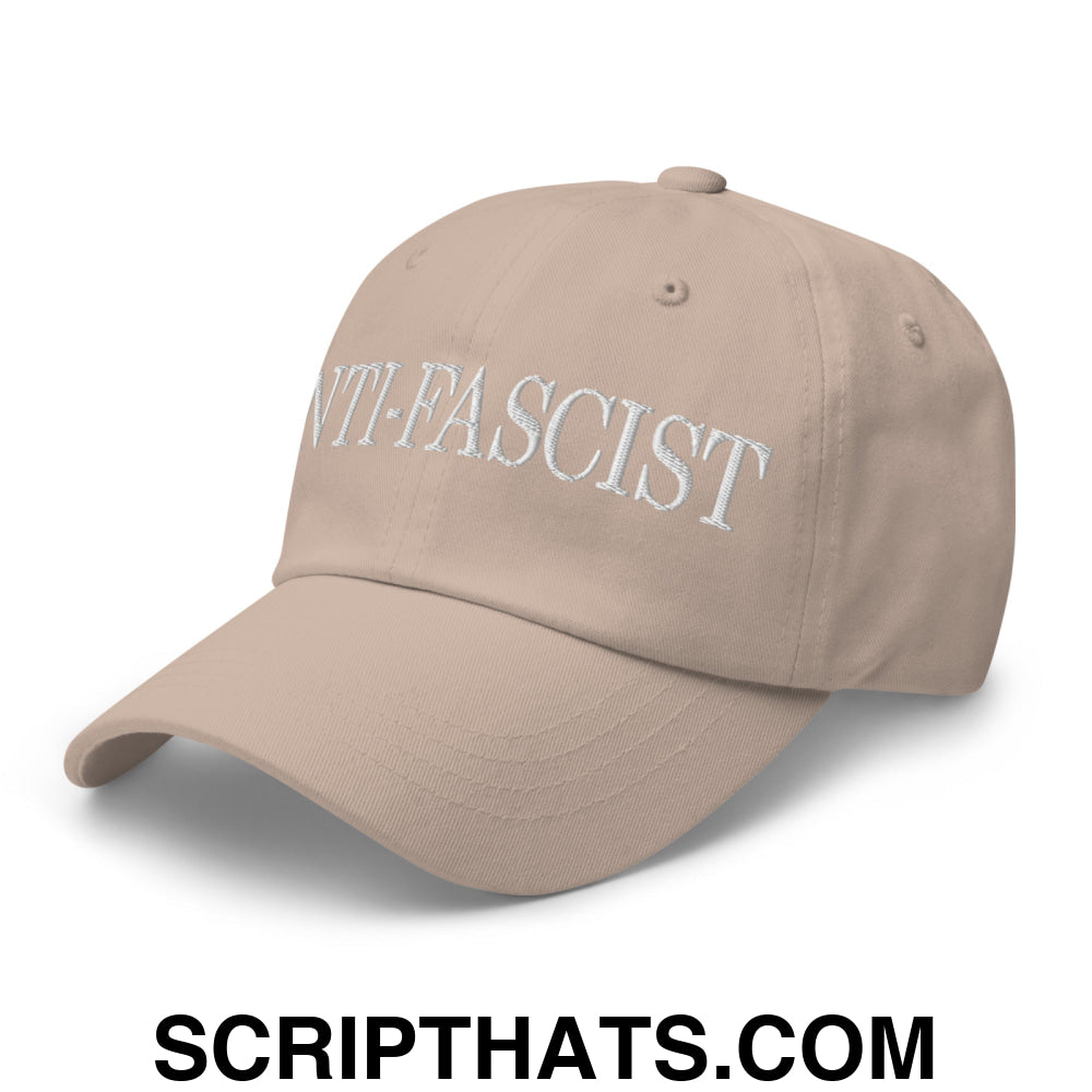 Anti-Fascist Embroidered Unstructured Dad Hat Stone