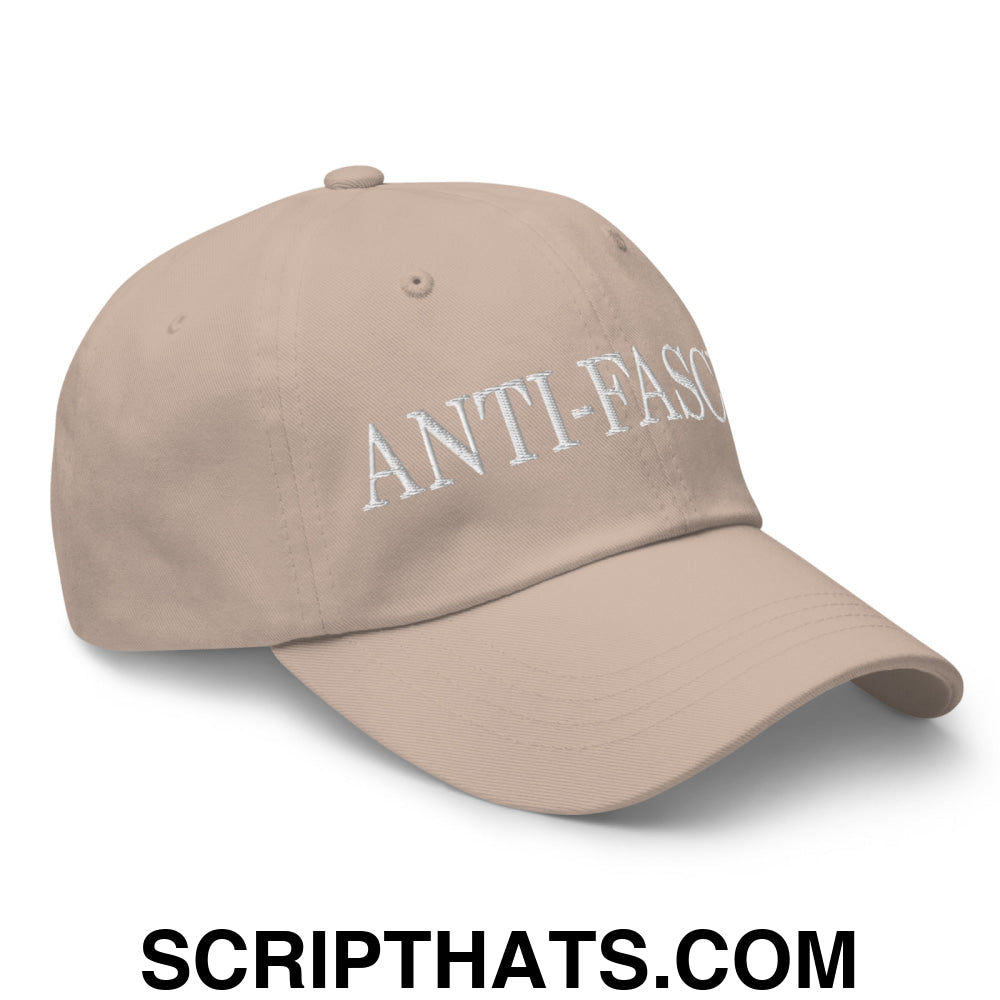 Anti-Fascist Embroidered Unstructured Dad Hat Stone