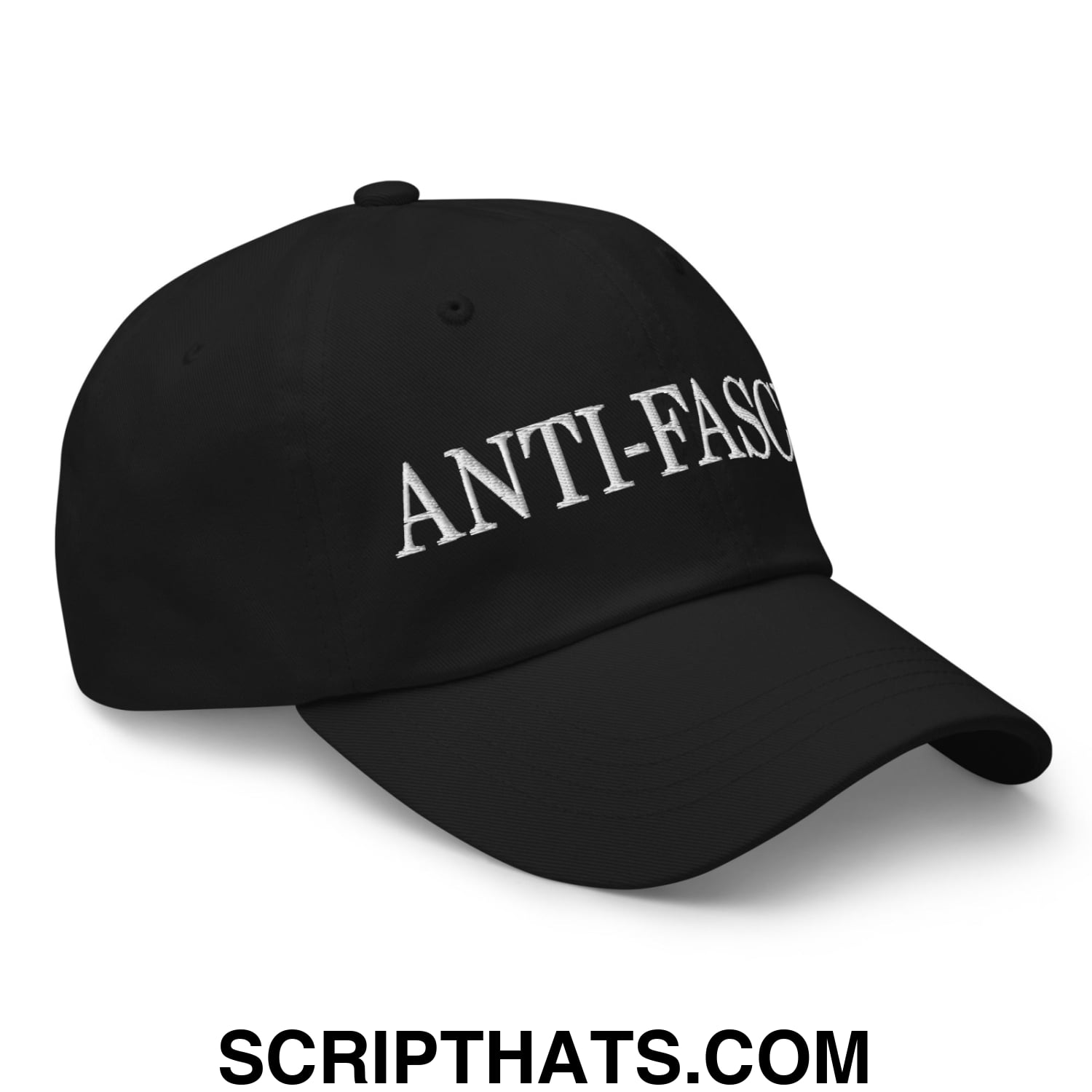 Anti-Fascist Embroidered Unstructured Dad Hat Black