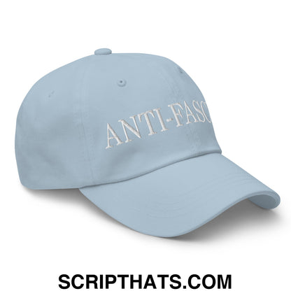 Anti-Fascist Embroidered Unstructured Dad Hat Light Blue