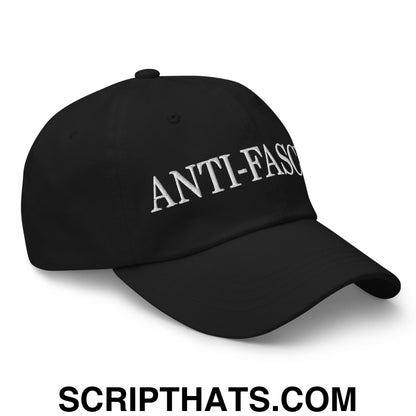Anti-Fascist Embroidered Unstructured Dad Hat Black