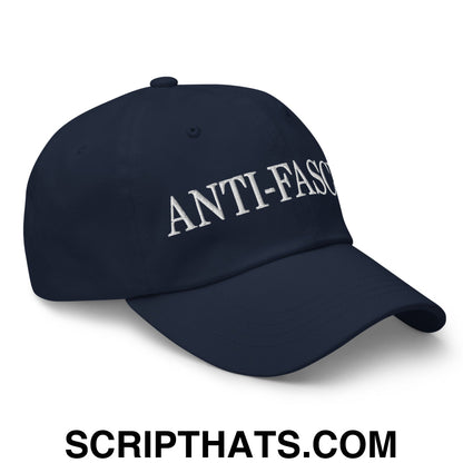 Anti-Fascist Embroidered Unstructured Dad Hat Navy