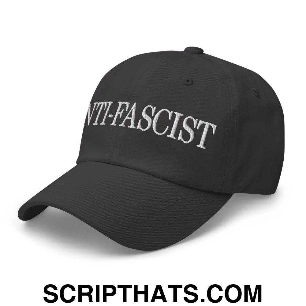 Anti-Fascist Embroidered Unstructured Dad Hat Dark Grey