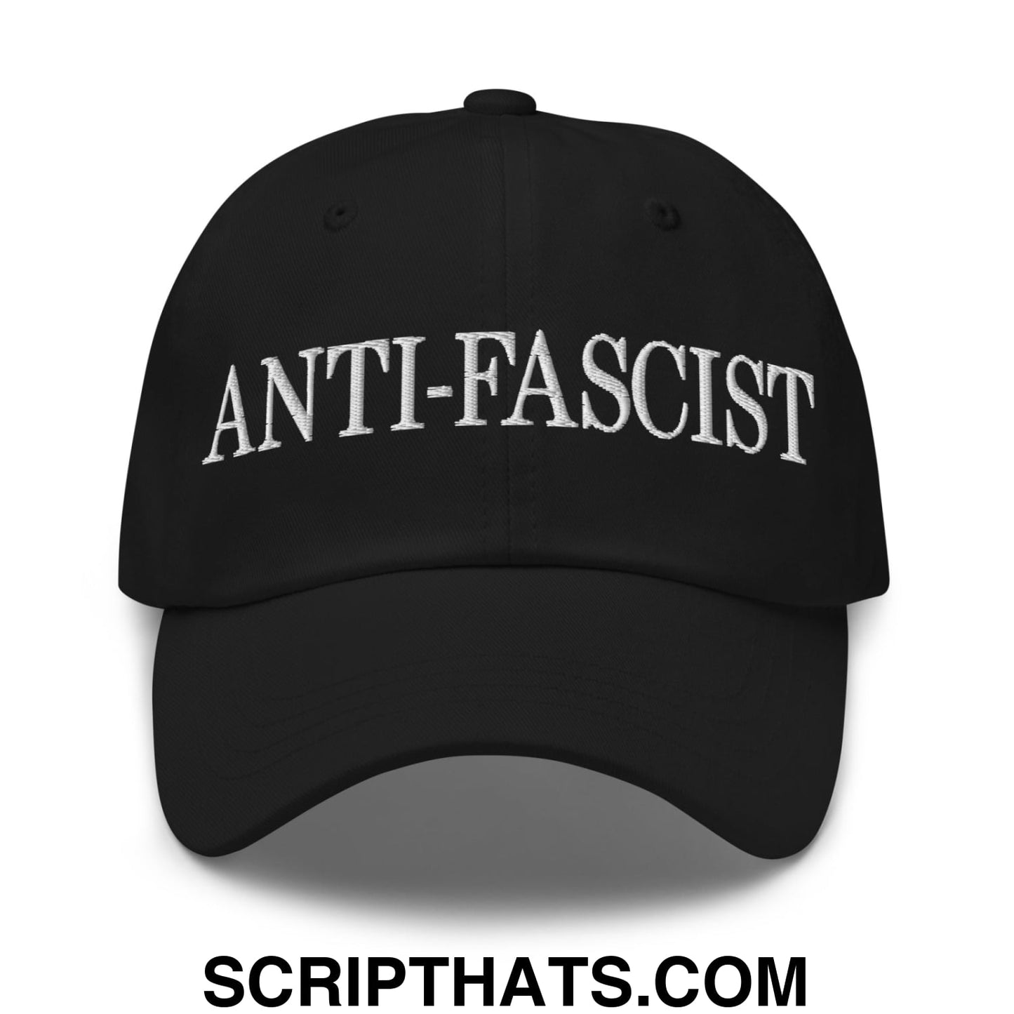 Anti-Fascist Embroidered Unstructured Dad Hat Black