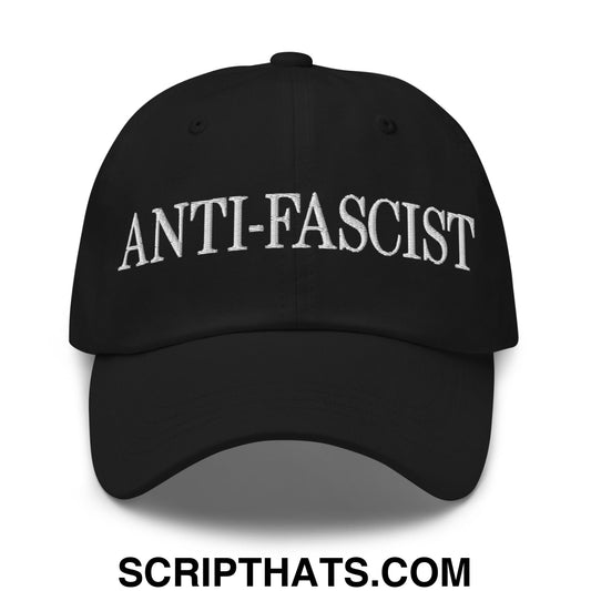 Anti-Fascist Embroidered Unstructured Dad Hat Black