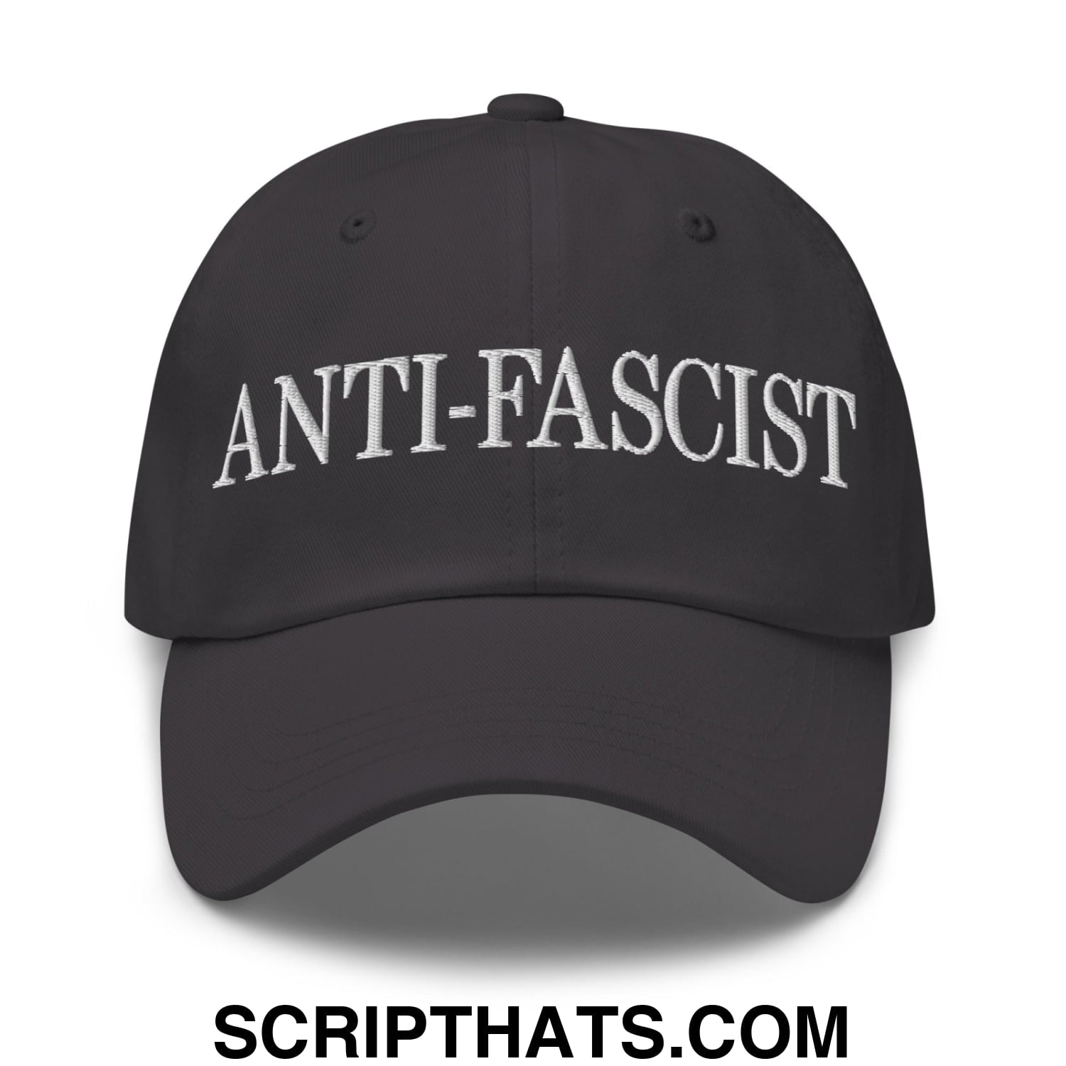 Anti-Fascist Embroidered Unstructured Dad Hat Dark Grey