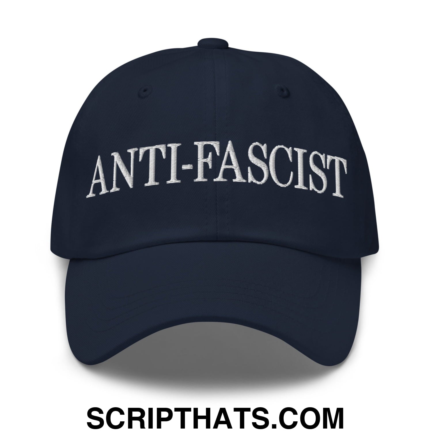 Anti-Fascist Embroidered Unstructured Dad Hat Navy