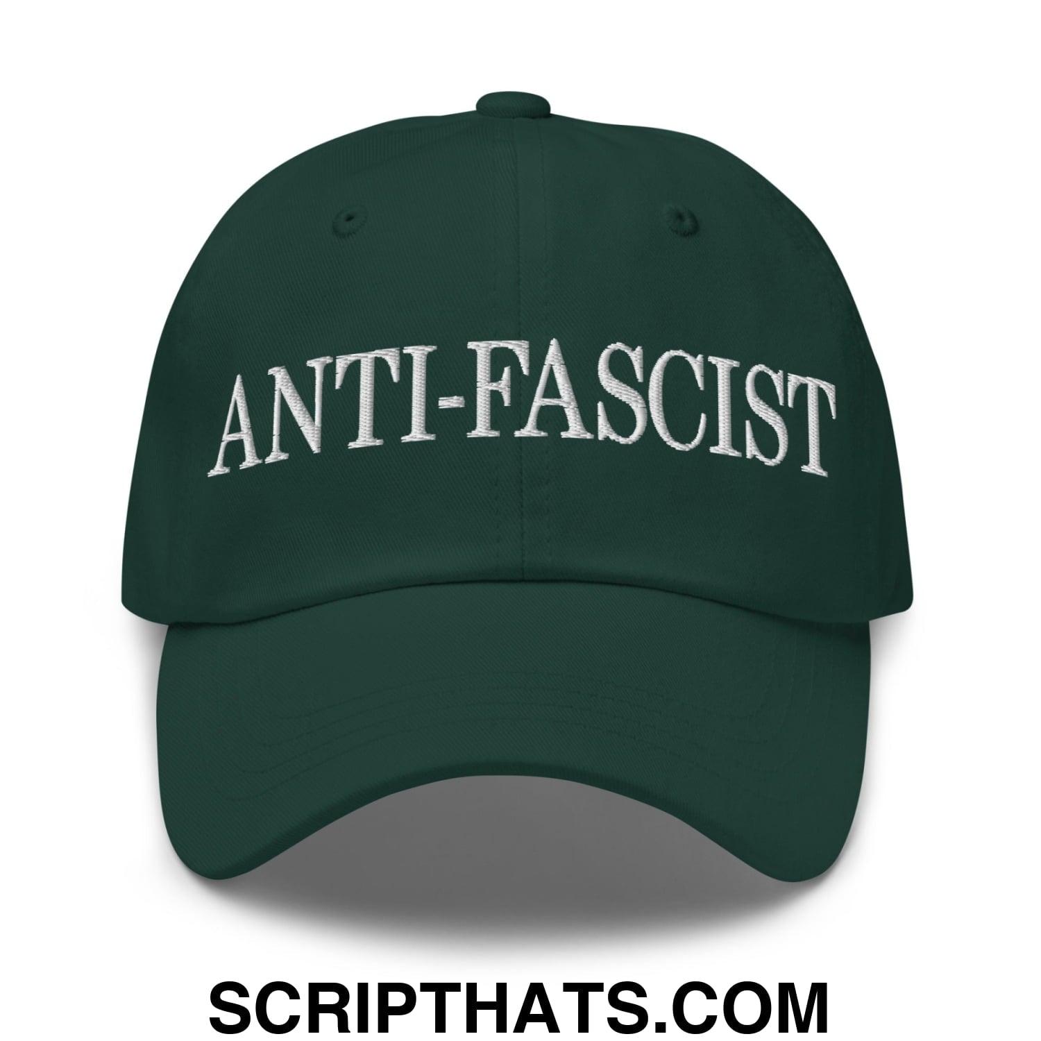 Anti-Fascist Embroidered Unstructured Dad Hat Spruce