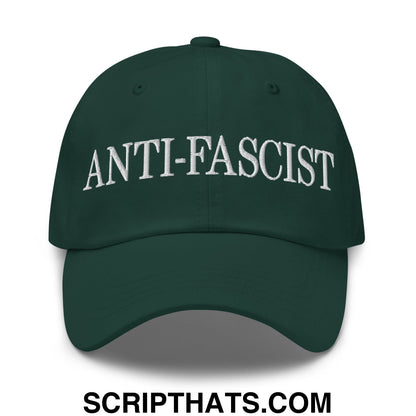 Anti-Fascist Embroidered Unstructured Dad Hat Spruce