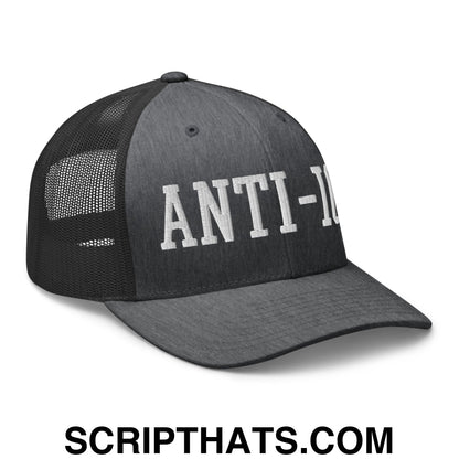 Anti-ICE Embroidered Mesh Trucker Hat Dark Heather Gray