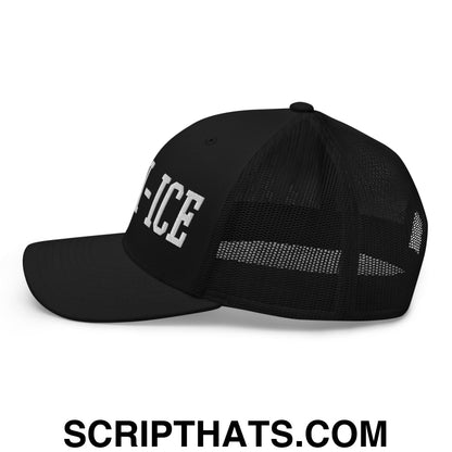 Anti-ICE Embroidered Mesh Trucker Hat Black