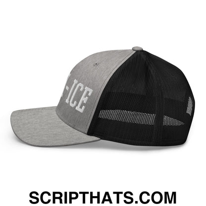 Anti-ICE Embroidered Mesh Trucker Hat Heather Black