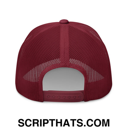 Anti-ICE Embroidered Mesh Trucker Hat Cranberry