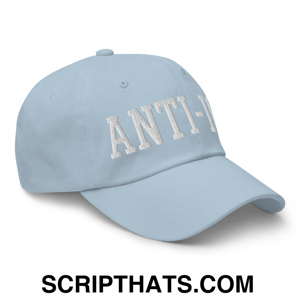 Anti-ICE Embroidered Unstructured Dad Hat Light Blue