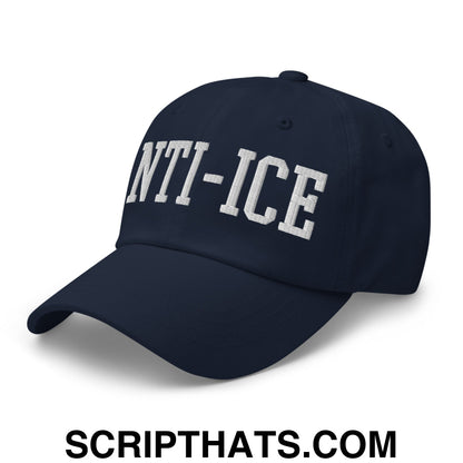Anti-ICE Embroidered Unstructured Dad Hat Navy