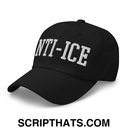 Anti-ICE Embroidered Unstructured Dad Hat Black