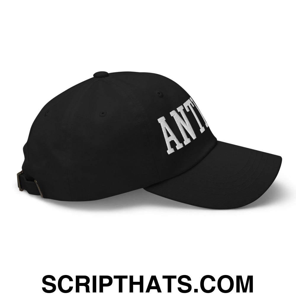 Anti-ICE Embroidered Unstructured Dad Hat Black