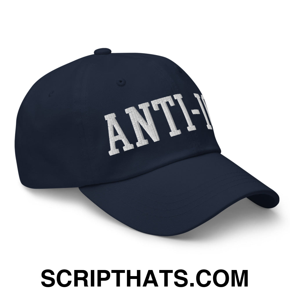 Anti-ICE Embroidered Unstructured Dad Hat Navy