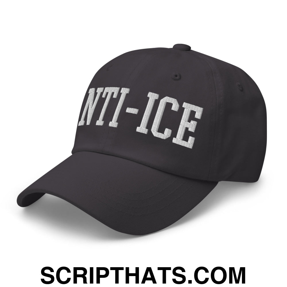 Anti-ICE Embroidered Unstructured Dad Hat Dark Grey