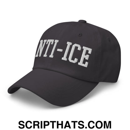 Anti-ICE Embroidered Unstructured Dad Hat Dark Grey
