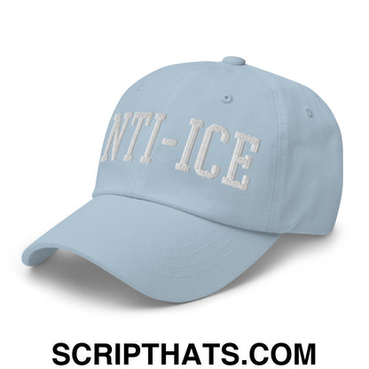 Anti-ICE Embroidered Unstructured Dad Hat Light Blue