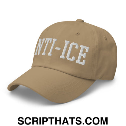 Anti-ICE Embroidered Unstructured Dad Hat Khaki