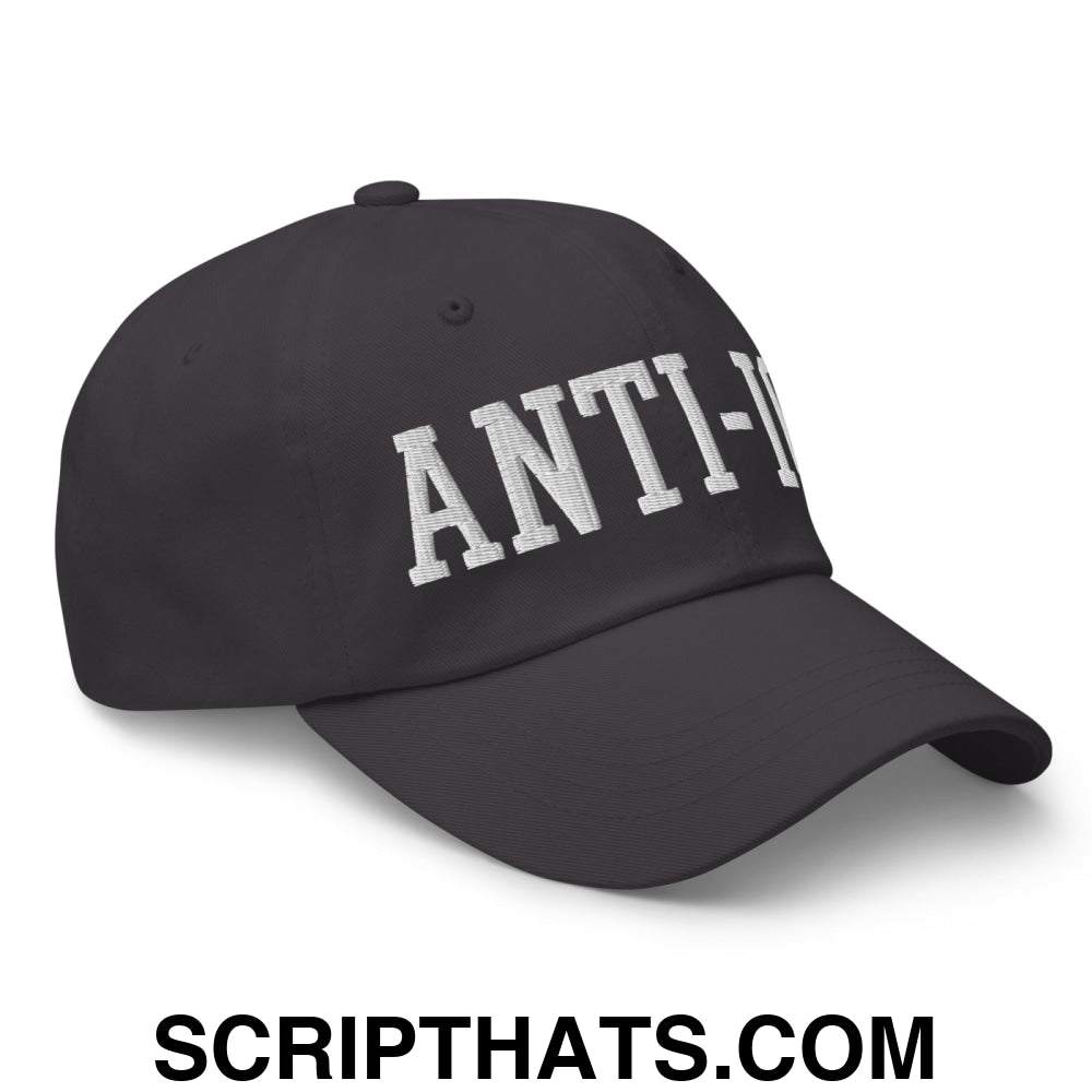 Anti-ICE Embroidered Unstructured Dad Hat Dark Grey