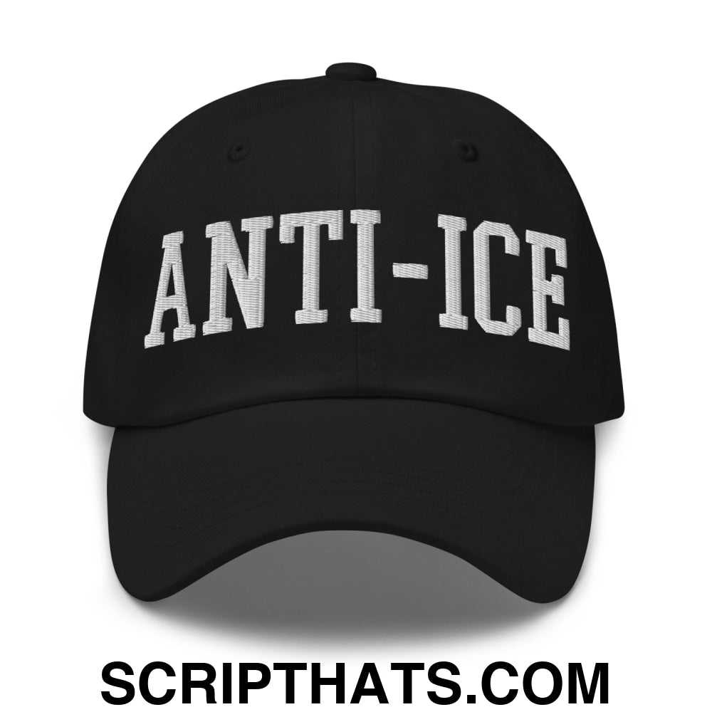 Anti-ICE Embroidered Unstructured Dad Hat Black