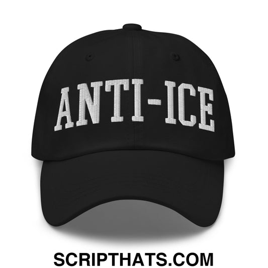 Anti-ICE Embroidered Unstructured Dad Hat Black