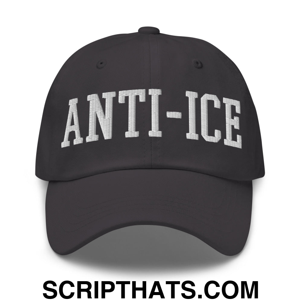 Anti-ICE Embroidered Unstructured Dad Hat Dark Grey
