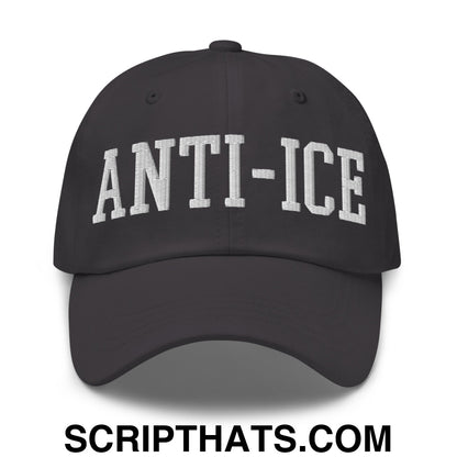Anti-ICE Embroidered Unstructured Dad Hat Dark Grey
