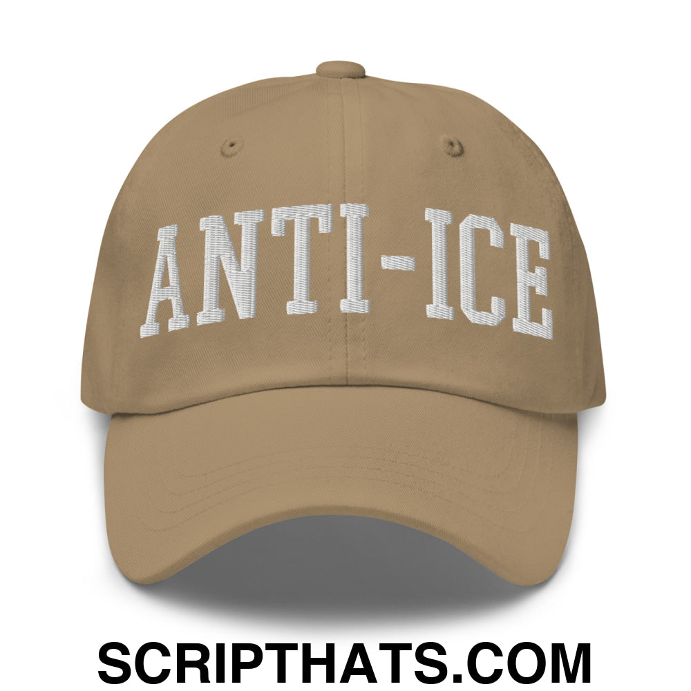 Anti-ICE Embroidered Unstructured Dad Hat Khaki