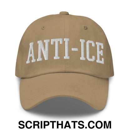 Anti-ICE Embroidered Unstructured Dad Hat Khaki