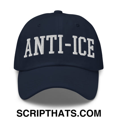 Anti-ICE Embroidered Unstructured Dad Hat Navy