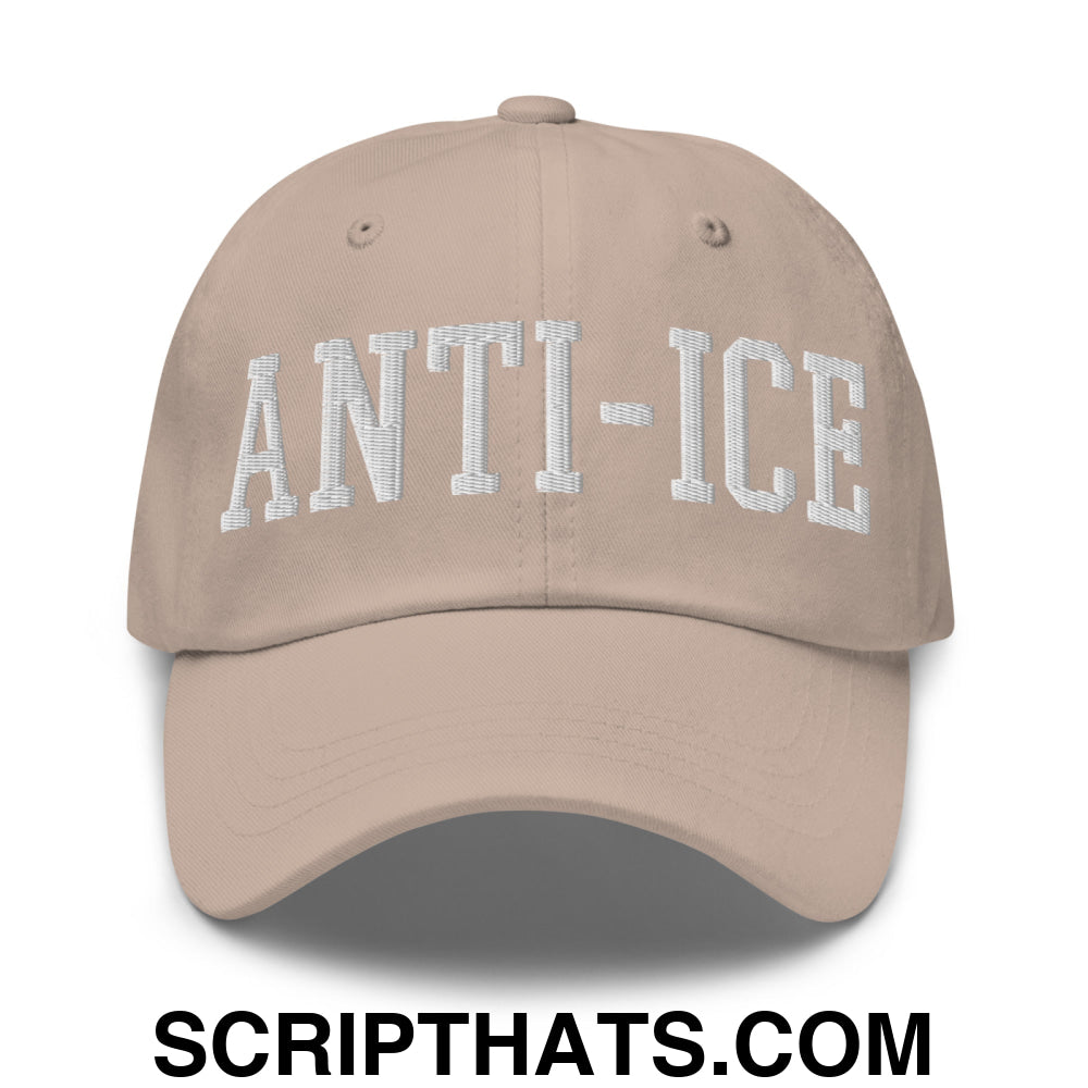 Anti-ICE Embroidered Unstructured Dad Hat Stone
