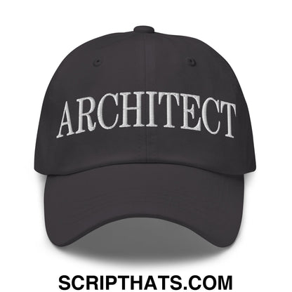 Architect Embroidered Unstructured Dad Hat Dark Grey