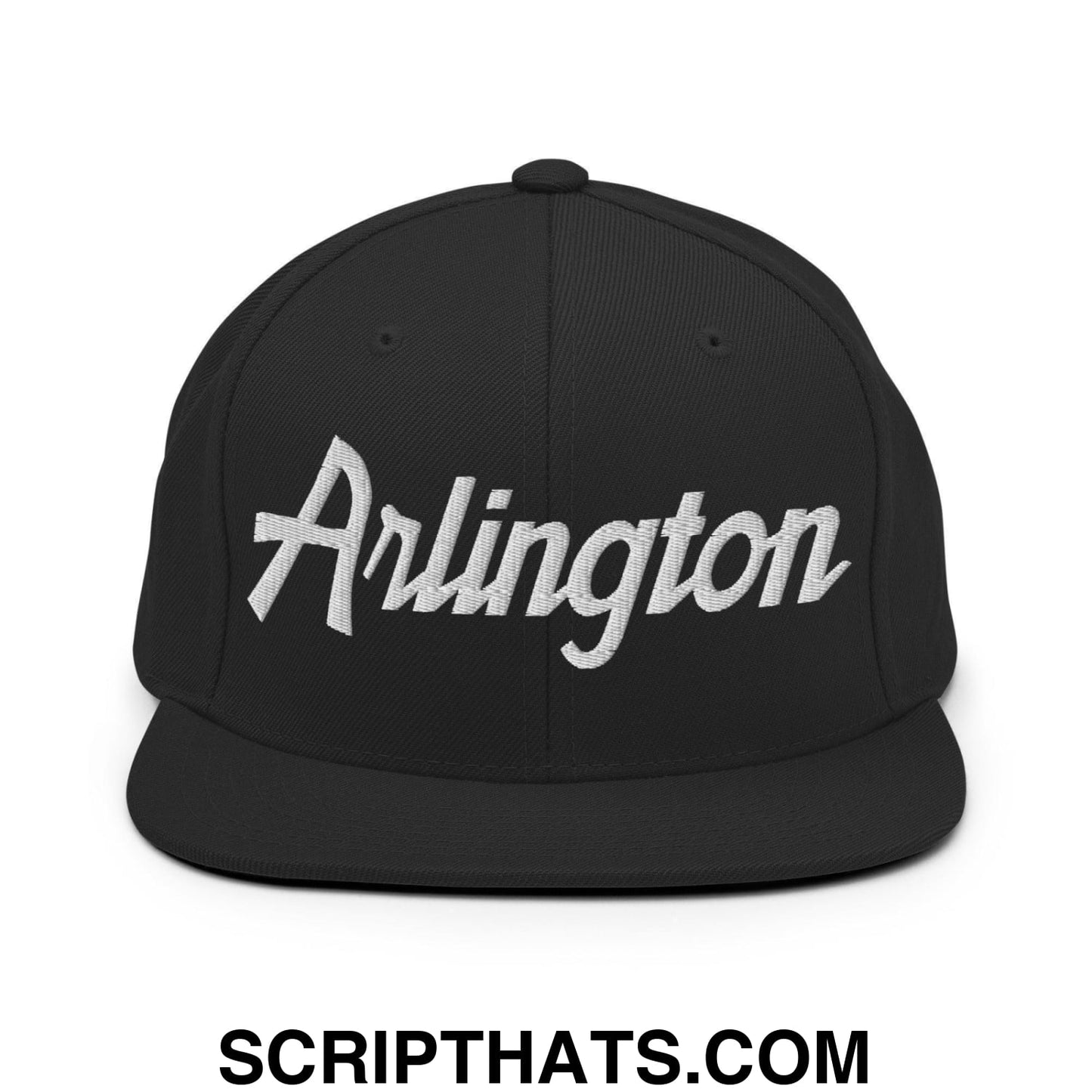 Arlington Script Snapback Hat Black