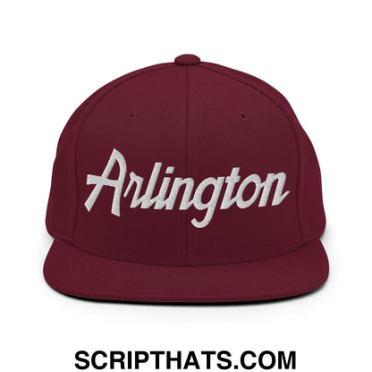 Arlington Script Snapback Hat Maroon