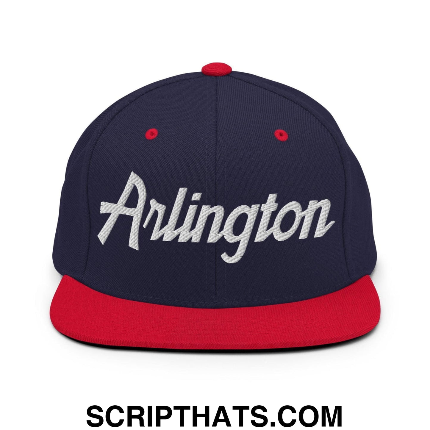 Arlington Script Snapback Hat Navy Red