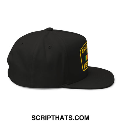 Asian Massage Parlor Veteran Embroidered Flat Bill Brim 5 Panel Snapback Hat Default Title